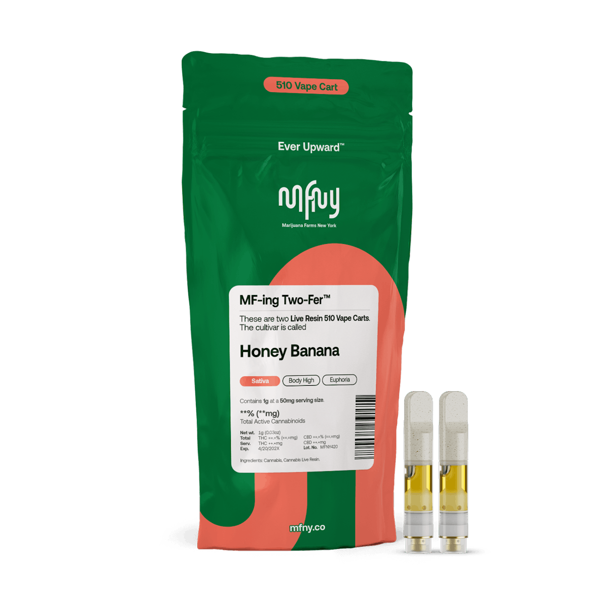 MFNY | Vape | 2pk .5g Cart | Live Resin Honey Banana
