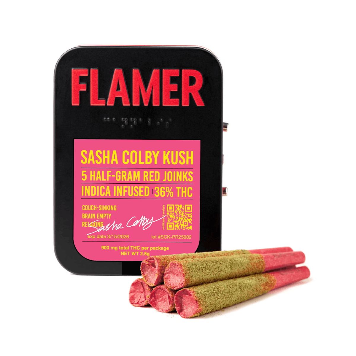 Flamer | Preroll | 5pk | 2.5g | Hash Infused Sasha Colby Kush