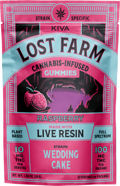 Lost Farm | Gummy | 10pk | 100mg | Live Resin Raspberry x Wedding Cake