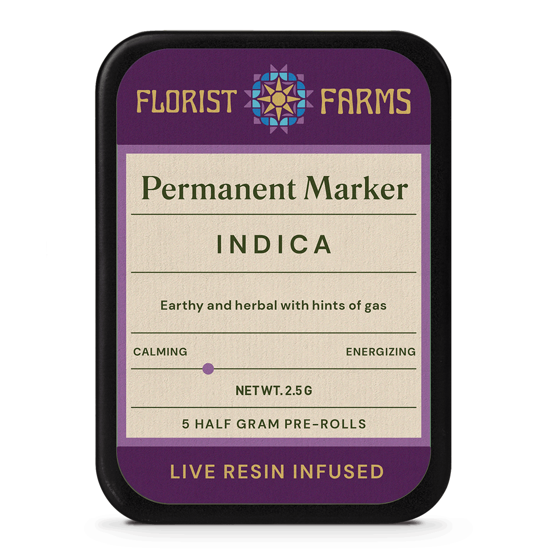 Florist Farms | Preroll | 5pk | 2.5g | Live Resin Infused Permanent Marker
