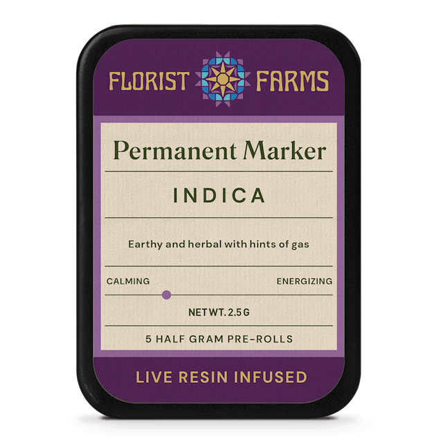 Florist Farms | Preroll | 5pk | 2.5g | Live Resin Infused Permanent Marker