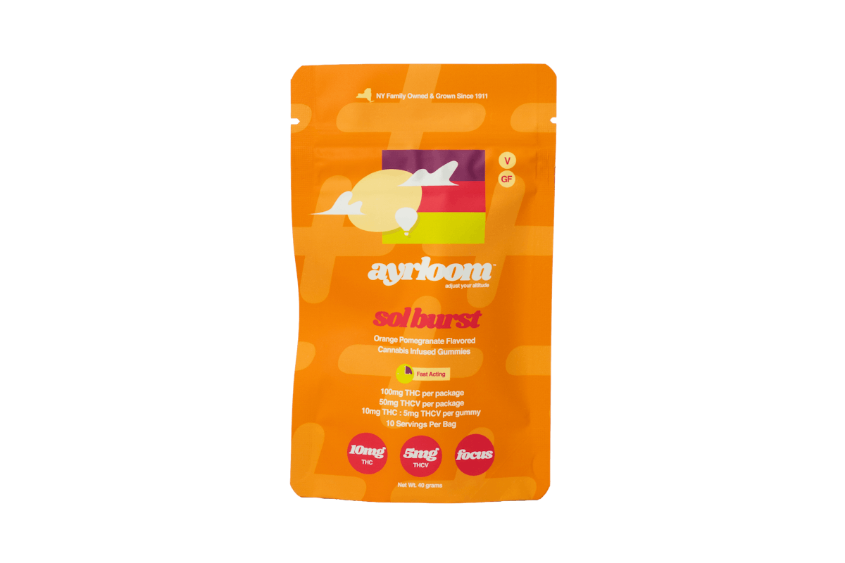 Ayrloom | Gummy | 10pk | 100mg | 2:1 (THC:THCV) | FOCUS Sol Burst