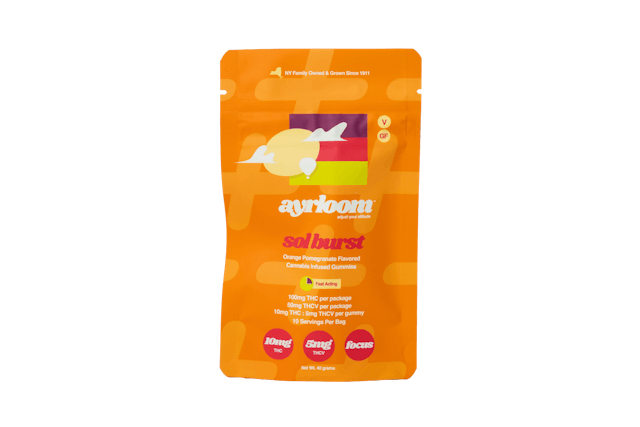 Ayrloom | Gummy | 10pk | 100mg | 2:1 (THC:THCV) | FOCUS Sol Burst