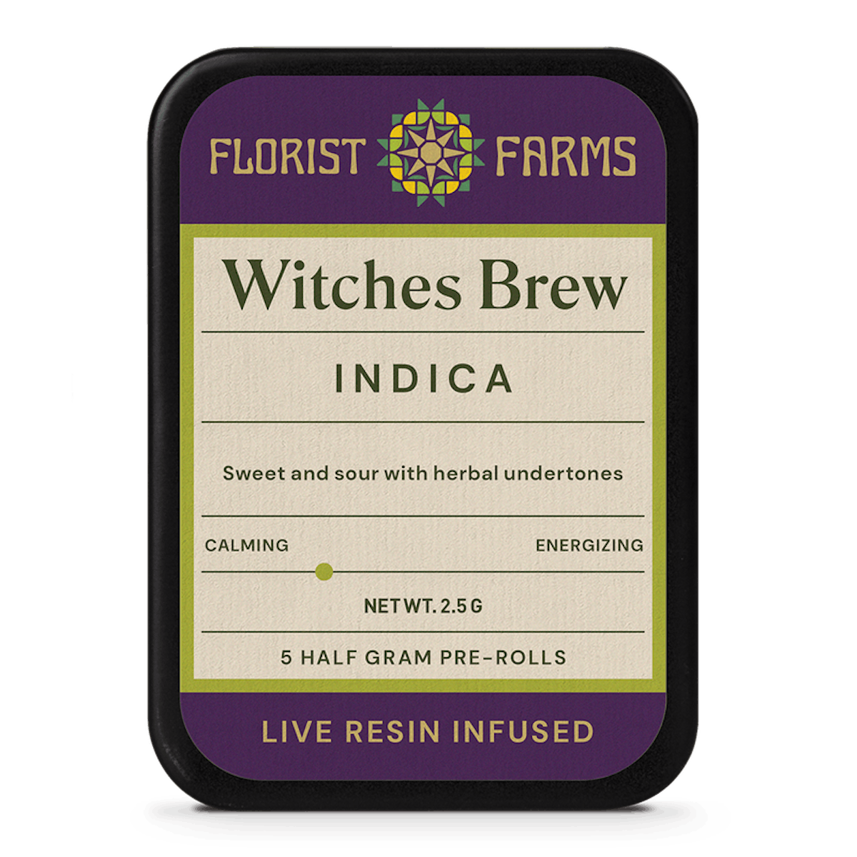 Florist Farms | Preroll | 5pk | 2.5g | Live Resin Infused Witches Brew