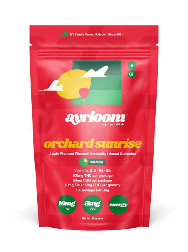 Ayrloom | Gummy | 10pk | 100mg | 2:1 (THC:CBG)  UP Orchard Sunrise