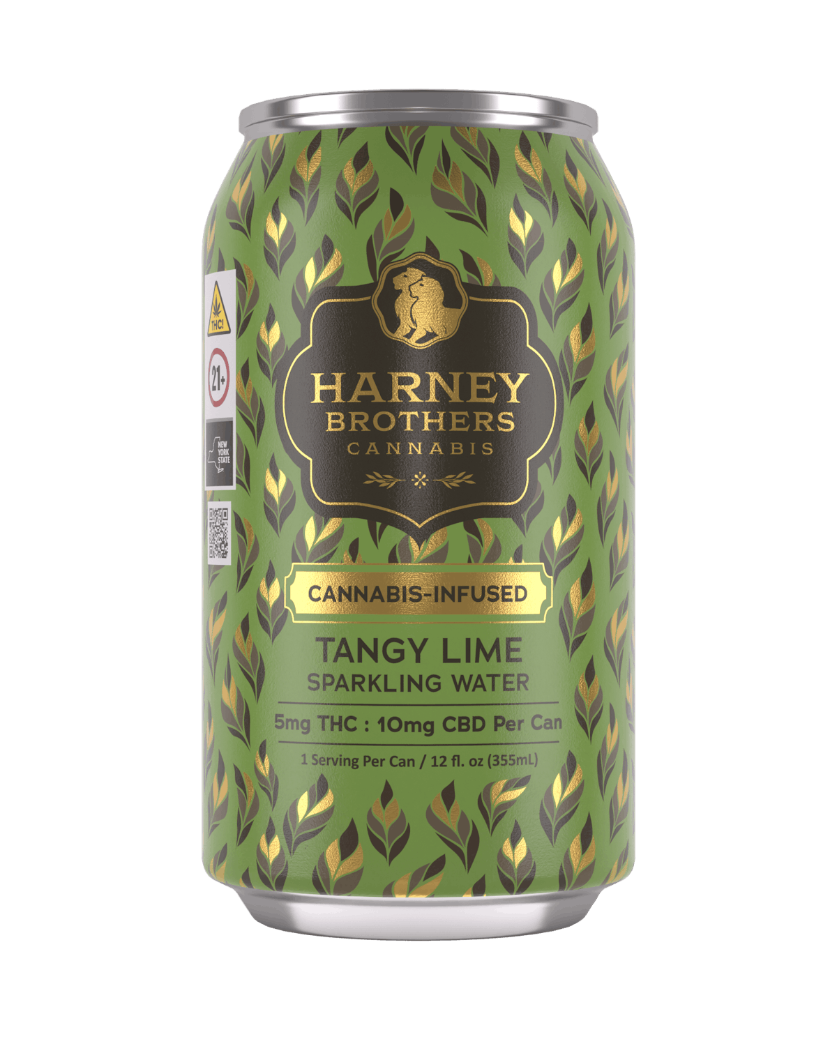 Harney Brothers | Beverage | 5mg THC : 10mg CBD | Tangy Lime Sparkling Water