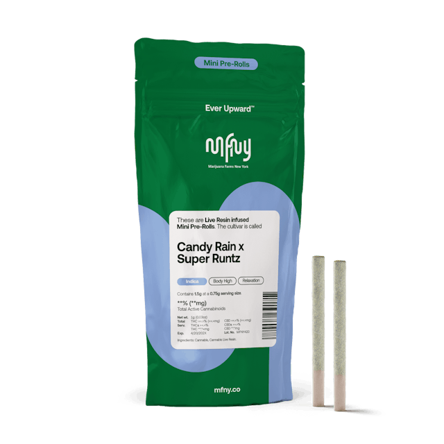 MFNY | Preroll | 2pk | 1.5g | Live Resin Infused Candy Rain x Super Runtz