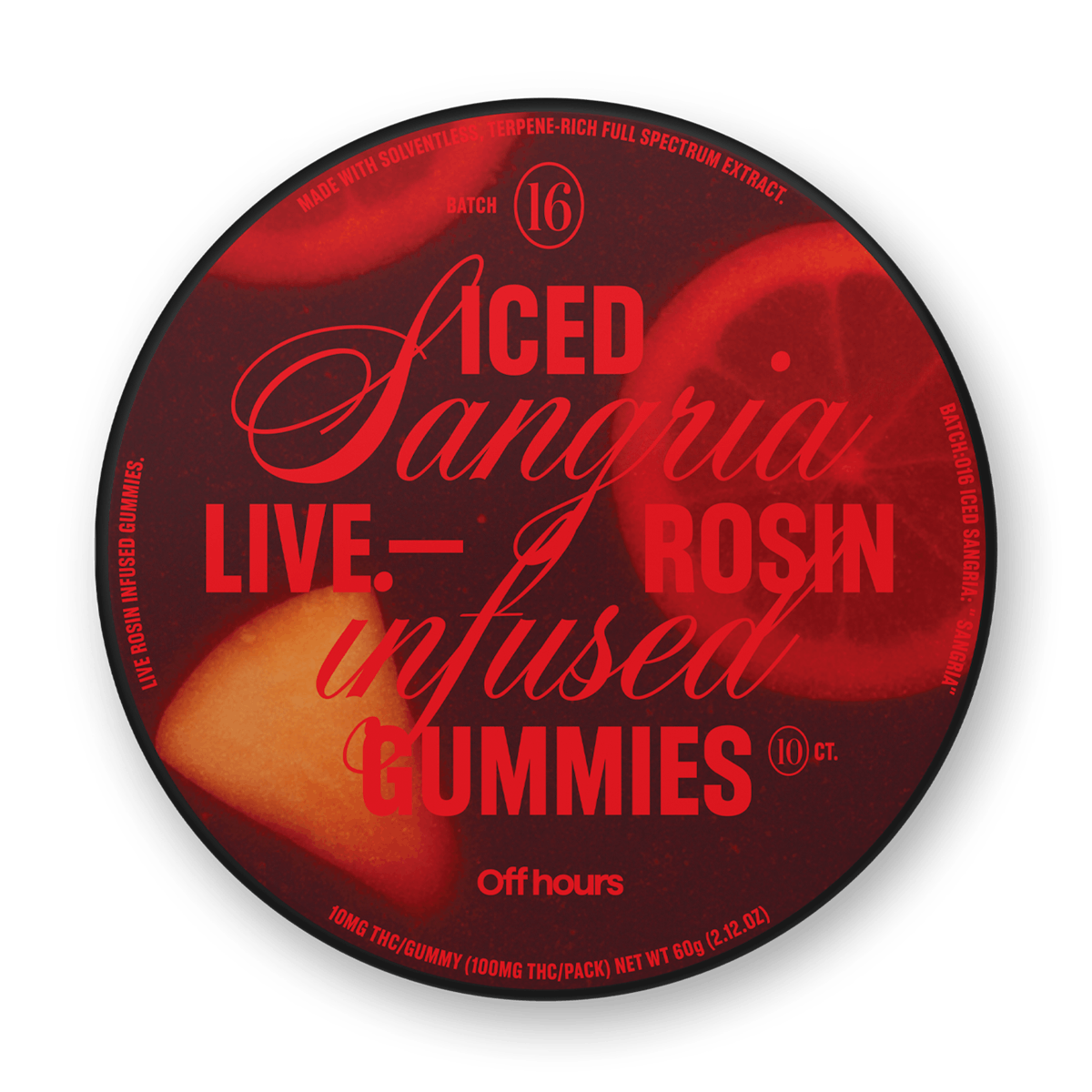 Off Hours | Gummy | 10pk | 100mg | Live Rosin "Iced Sangria"