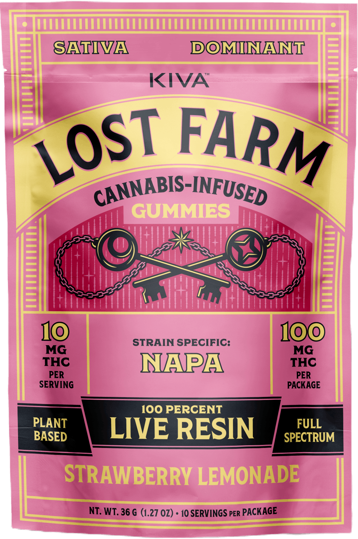 Lost Farm | Gummy | 10pk | 100mg | Live Resin Napa x Strawberry Lemonade