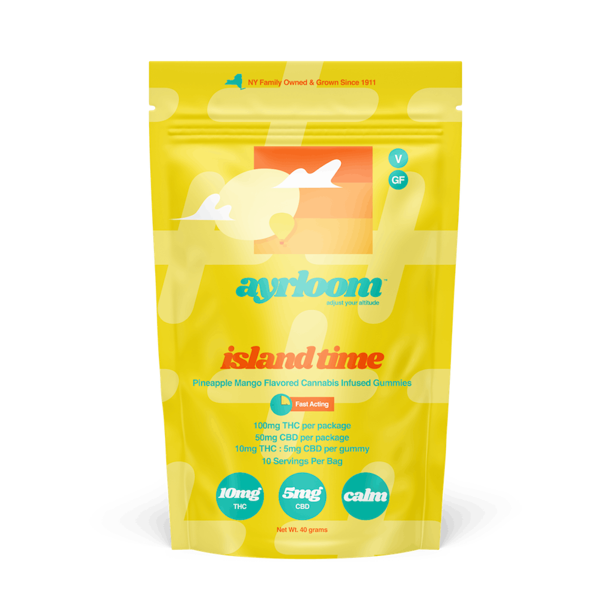 Ayrloom | Gummy | 10pk | 100mg | 2:1 (THC:CBD) | UP Island Time