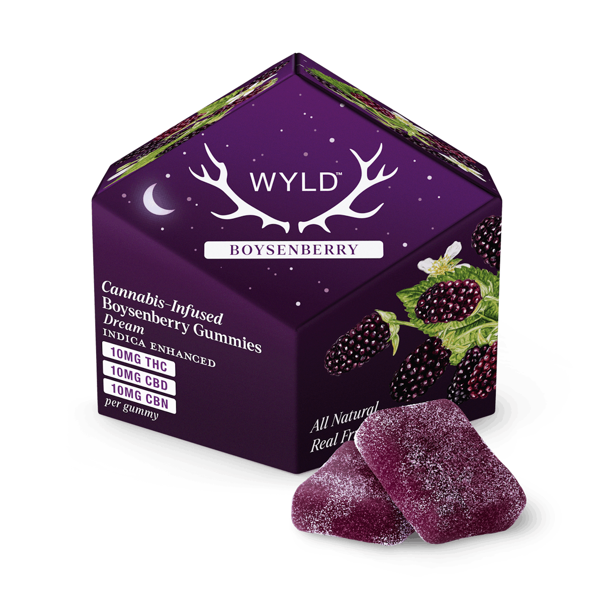 WYLD | Gummy | 10pk | 100mg | Dream Boysenberry 1:1:1 (THC:CBD:CBN)