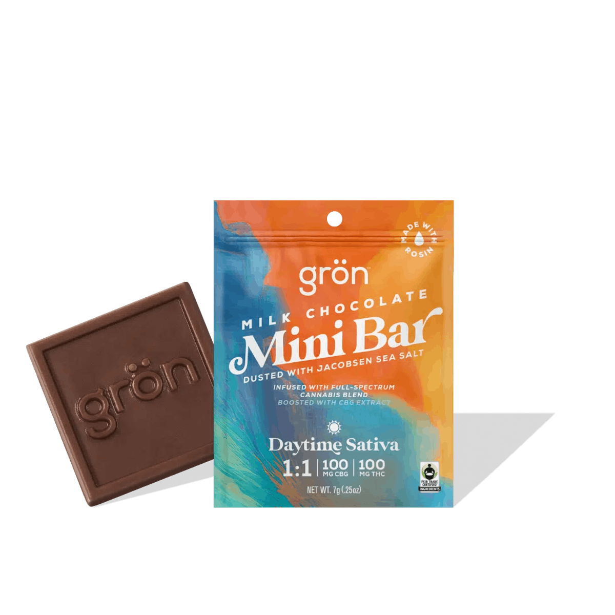 Gron | 100mg | 1:1 | Mini Milk Chocolate Bar - Daytime Sativa