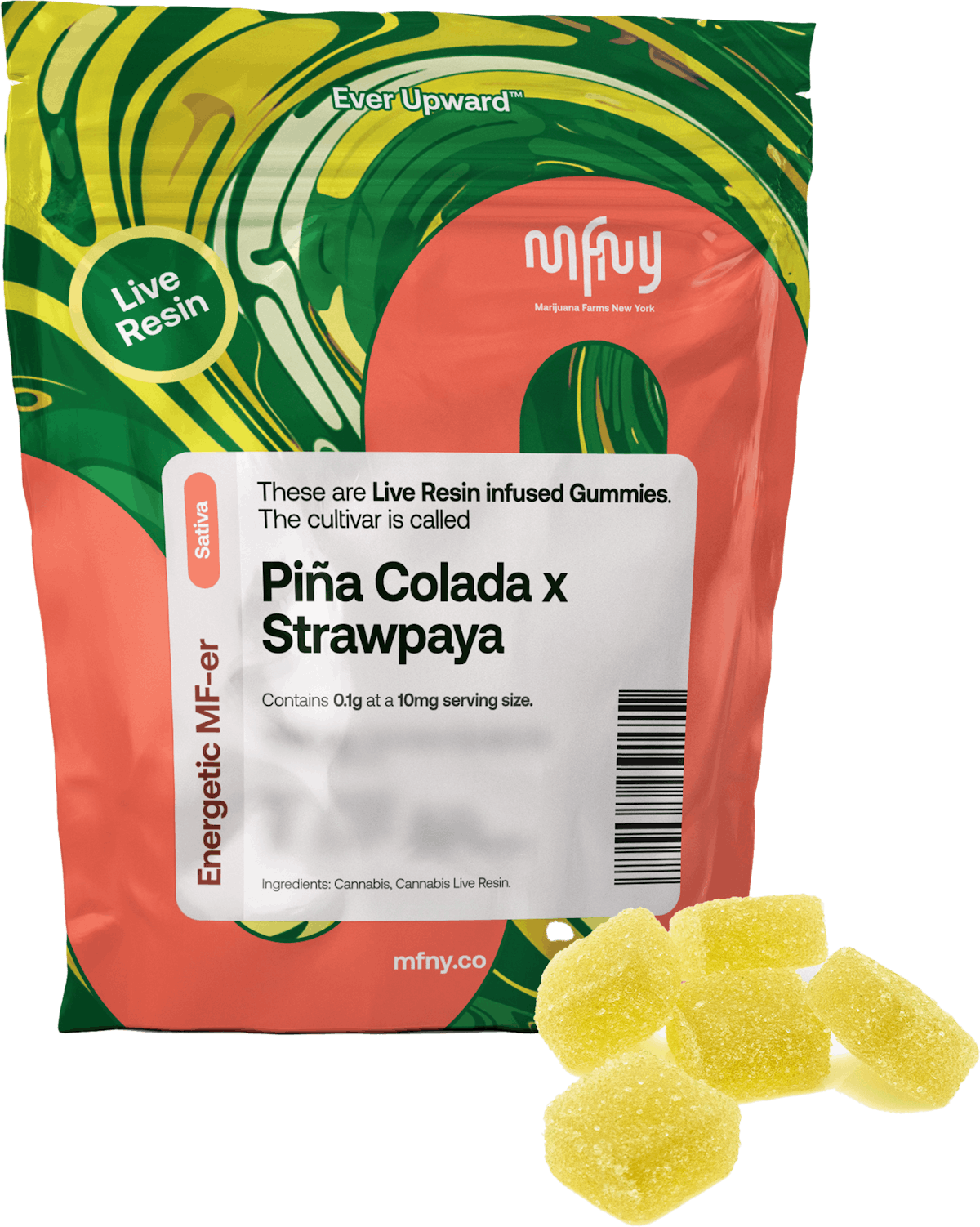 MFNY | Gummy | 10pk | 100mg | Live Resin Pina Colada x Strawpaya