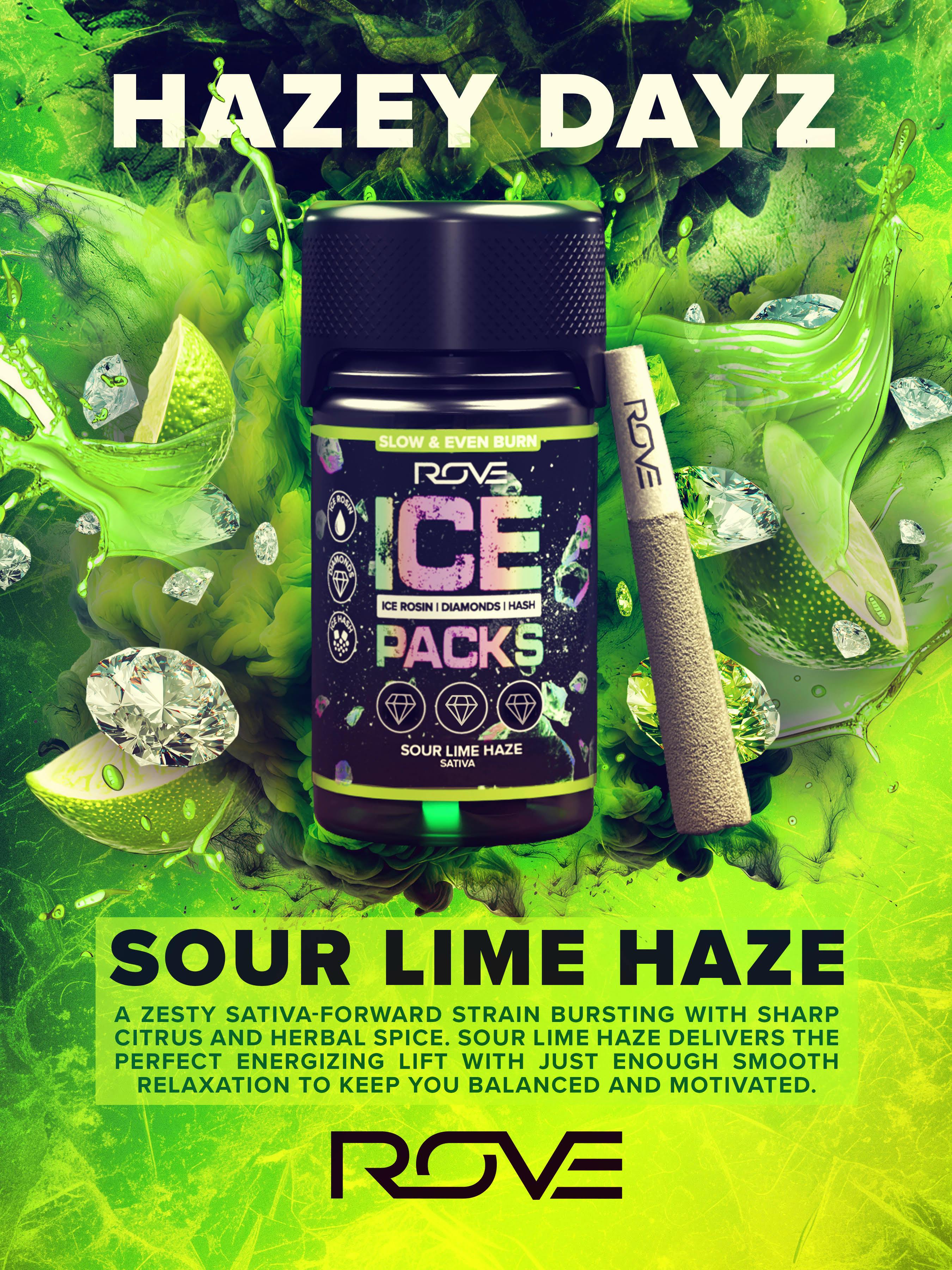 Sour Lime Haze | . Triple Infused Prerolls  5pk