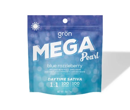 Gron - Blue Razzleberry Mega Pearl - 100mg CBG: 100mg THC