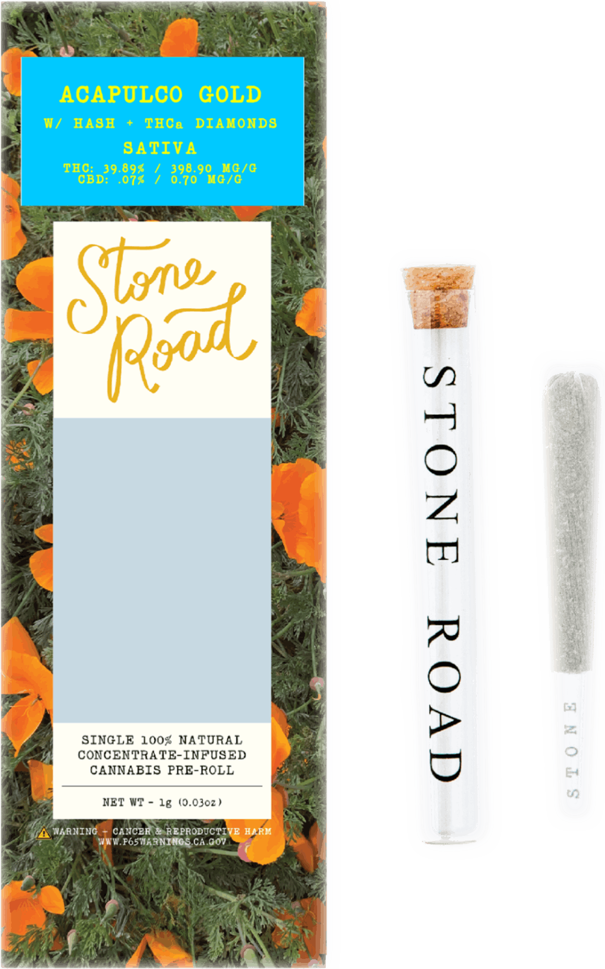 Stone Road | Preroll | 1g | Infused Acapulco Gold