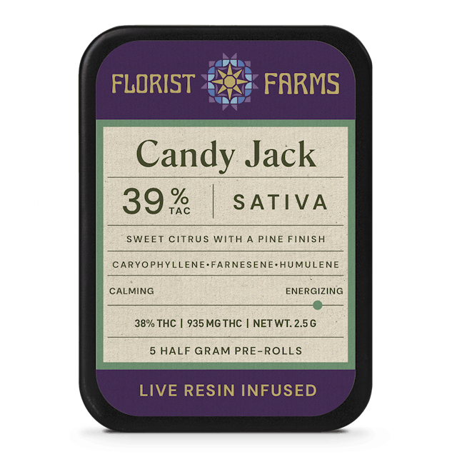 Florist Farms | Preroll | 5pk | 2.5g | Live Resin Infused Candy Jack