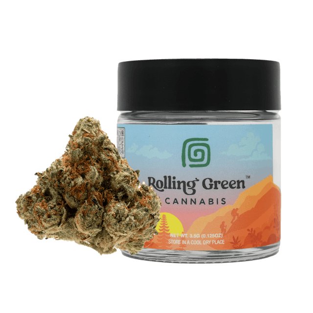 Rolling Green | Flower | Standard Jar | 3.5g | Garlic Cookies