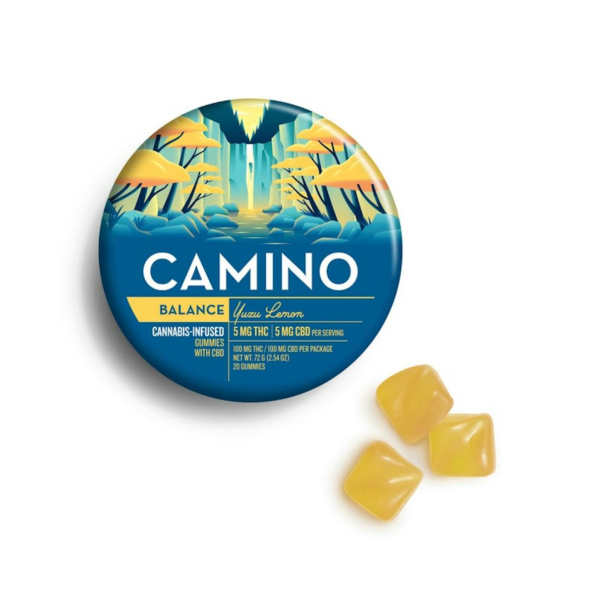 Camino | Gummy | 20pk | 100mg | 1:1 (THC : CBD) | BALANCE Yuzu Lemon