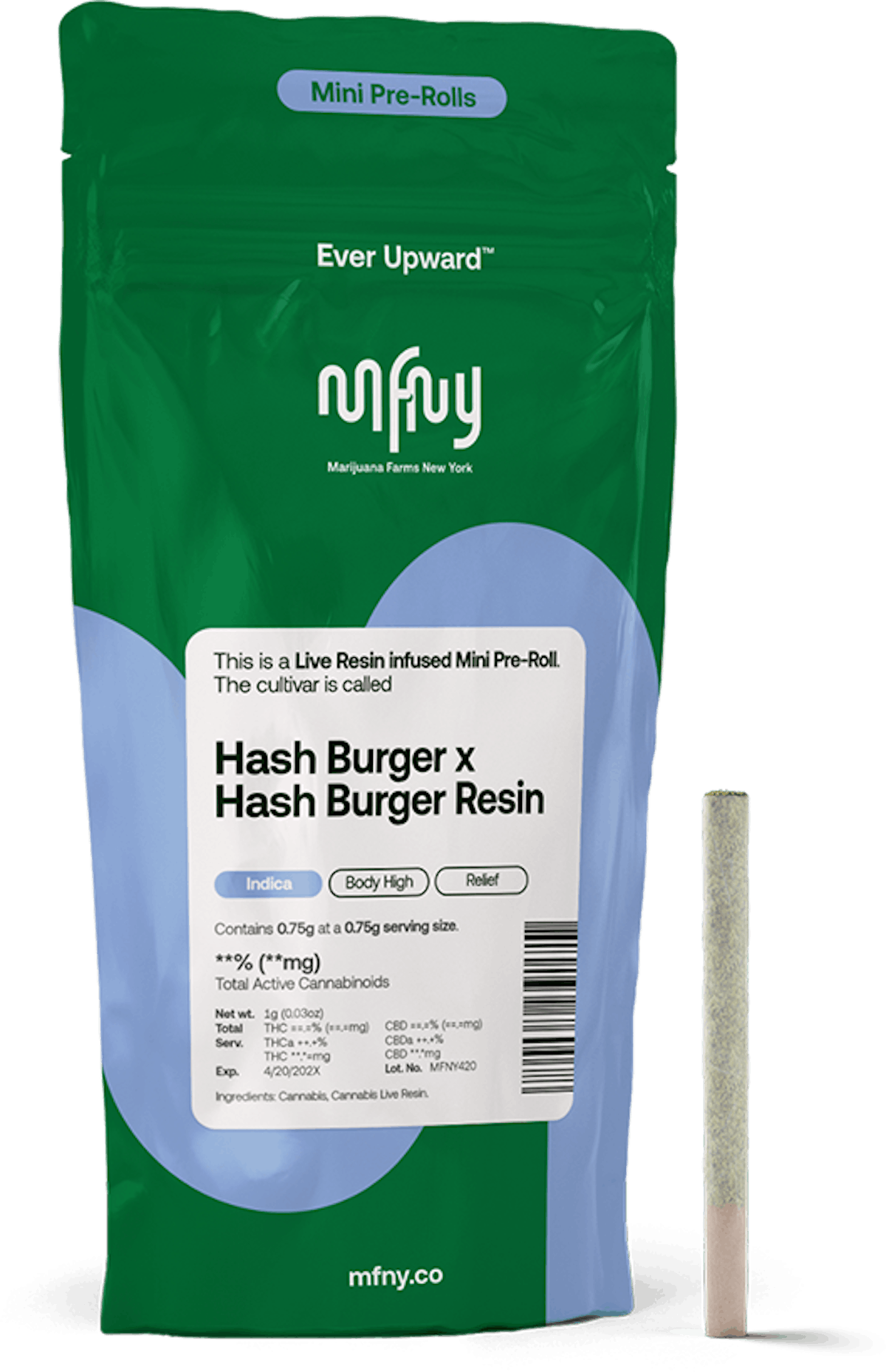 MFNY | Preroll | .75g | Live Resin Infused Hash Burger x Hash Burger
