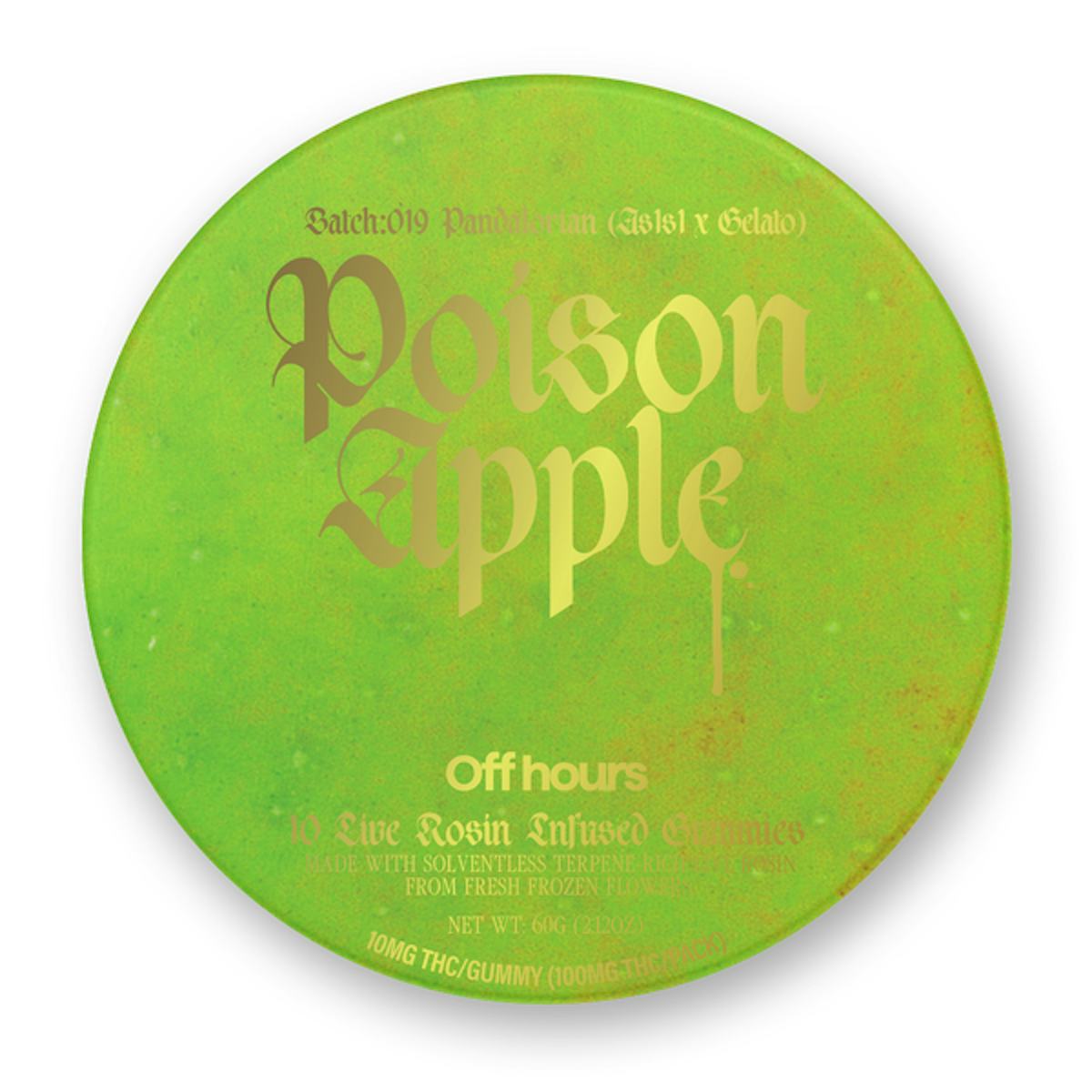 Off Hours | Gummy | 10pk | 100mg | Live Rosin Pandalorian Poison Apple