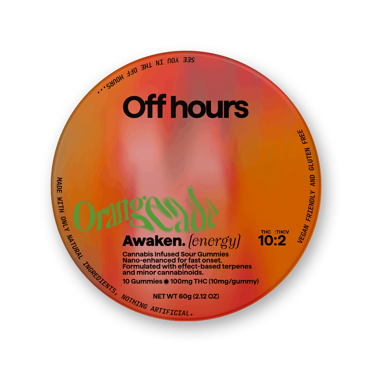 Off Hours | Gummy | 10pk | 100mg | AWAKEN Orangeade (THC:THCV)