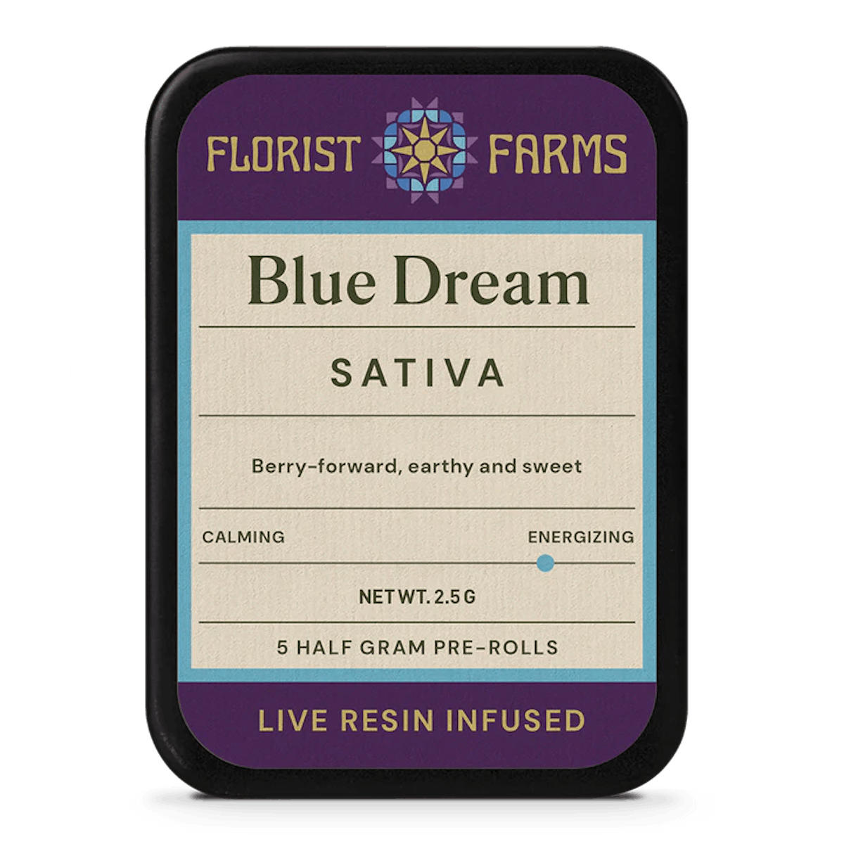 Florist Farms | Preroll | 5pk | 2.5g | Live Resin Infused Blue Dream