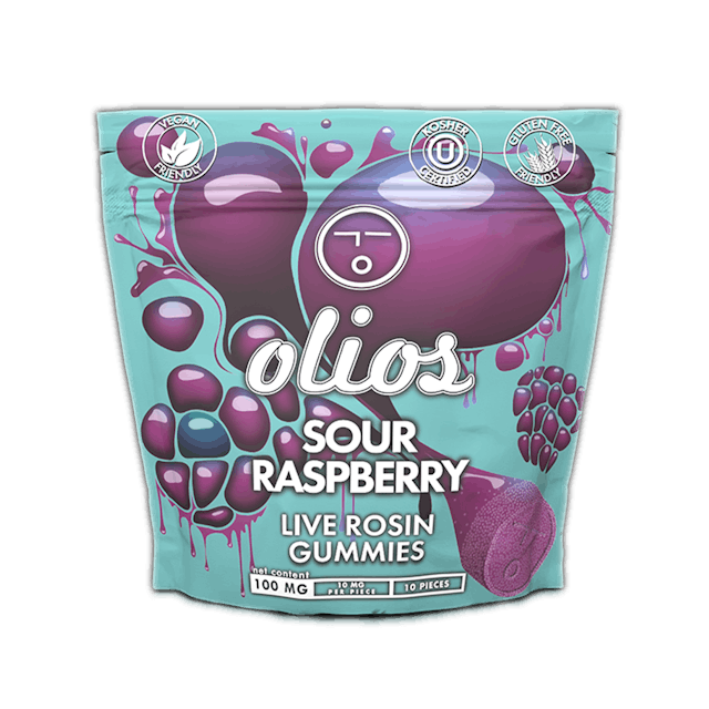 Olio | Gummy | 100mg | Live Rosin Sour Raspberry