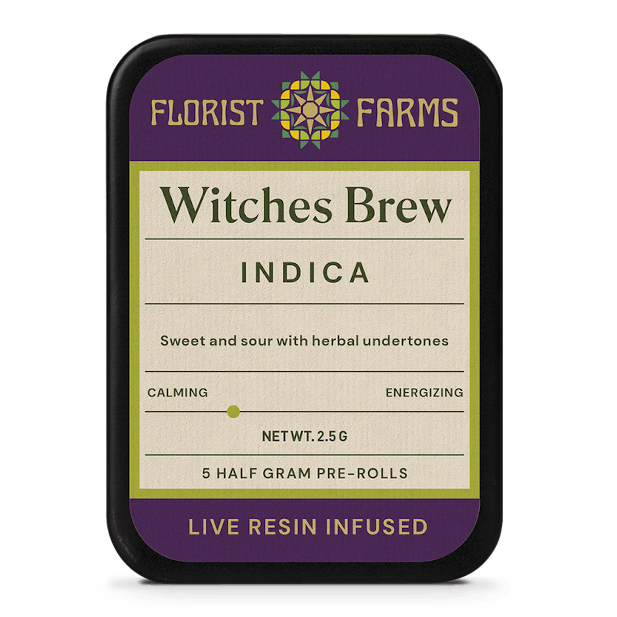 Florist Farms | Preroll | 5pk | 2.5g | Live Resin Infused Witches Brew