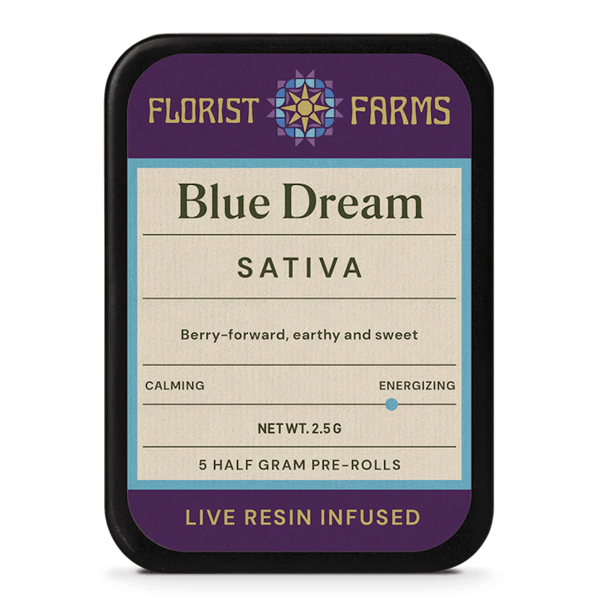 Florist Farms | Preroll | 5pk | 2.5g | Live Resin Infused Blue Dream