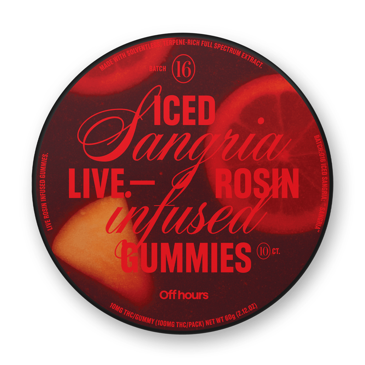 Off Hours | Gummy | 10pk | 100mg | Live Rosin "Iced Sangria"