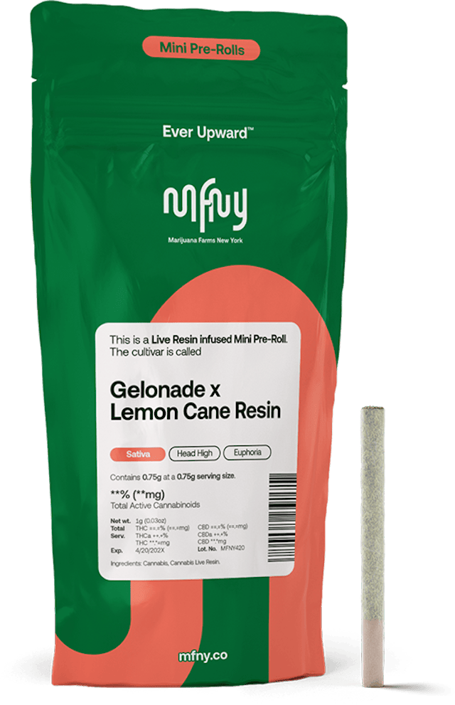 MFNY | Preroll | .75g | Live Resin Infused Gelonade x Lemon Cane