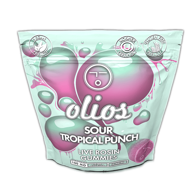 Olio | Gummy | 100mg | Live Rosin Sour Tropical Punch