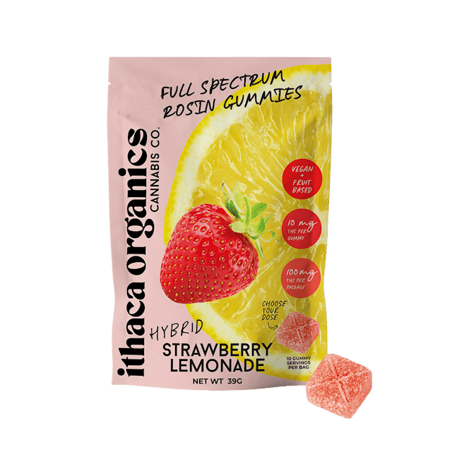 Ithaca Organics | Gummy | 10pk | 100mg | Rosin Strawberry Lemonade