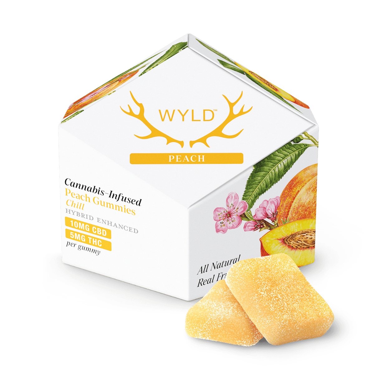 WYLD | Gummy | 10pk | 50mg | Chill Peach 1:2 (THC:CBD)