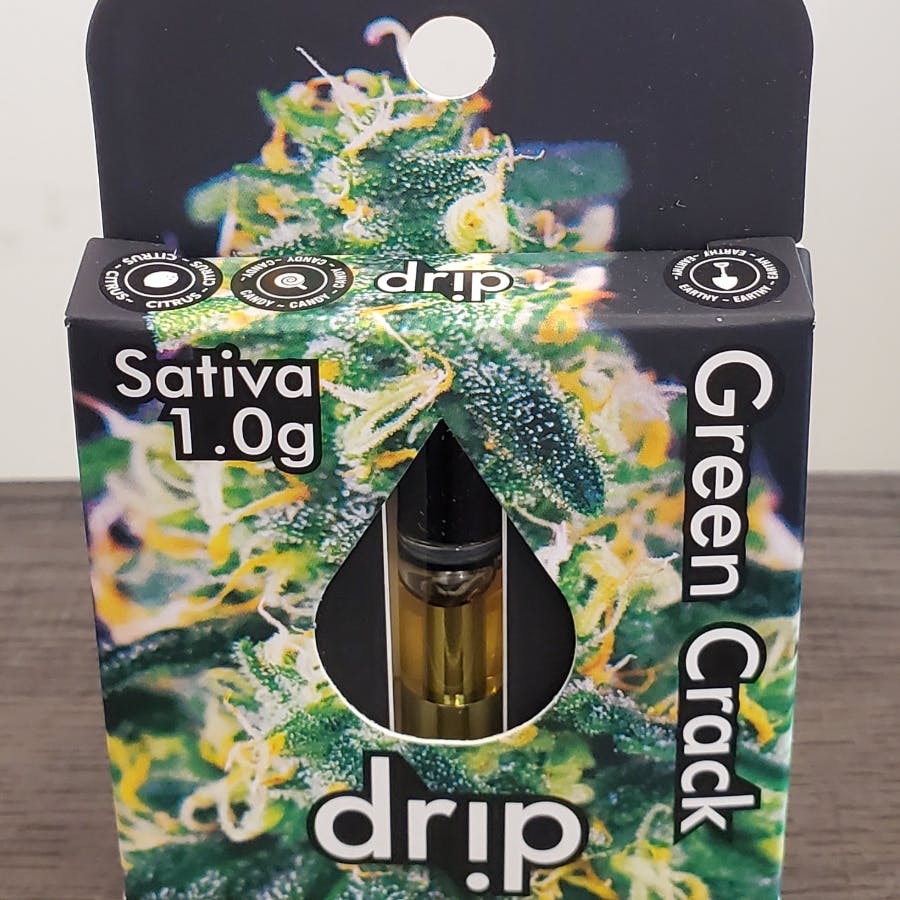 Shop Drip Green Crack 1g Sativa Drip 510 Cart - 1g Vapes/Carts at
