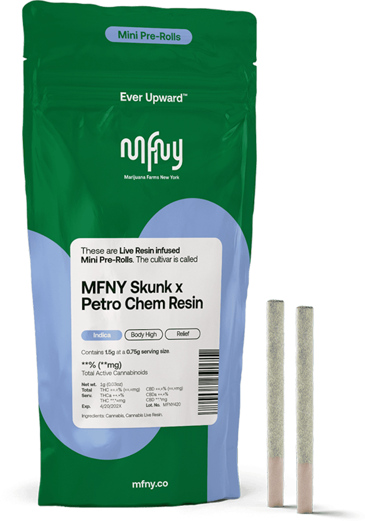 MFNY | Preroll | 2pk | 1.5g | Live Resin Infused MFNY Skunk x Petro Chem