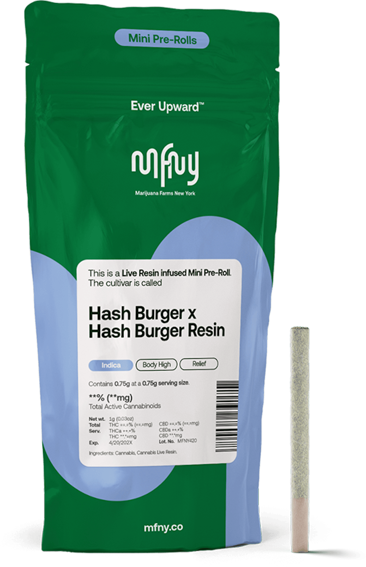MFNY | Preroll | .75g | Live Resin Infused Hash Burger x Hash Burger