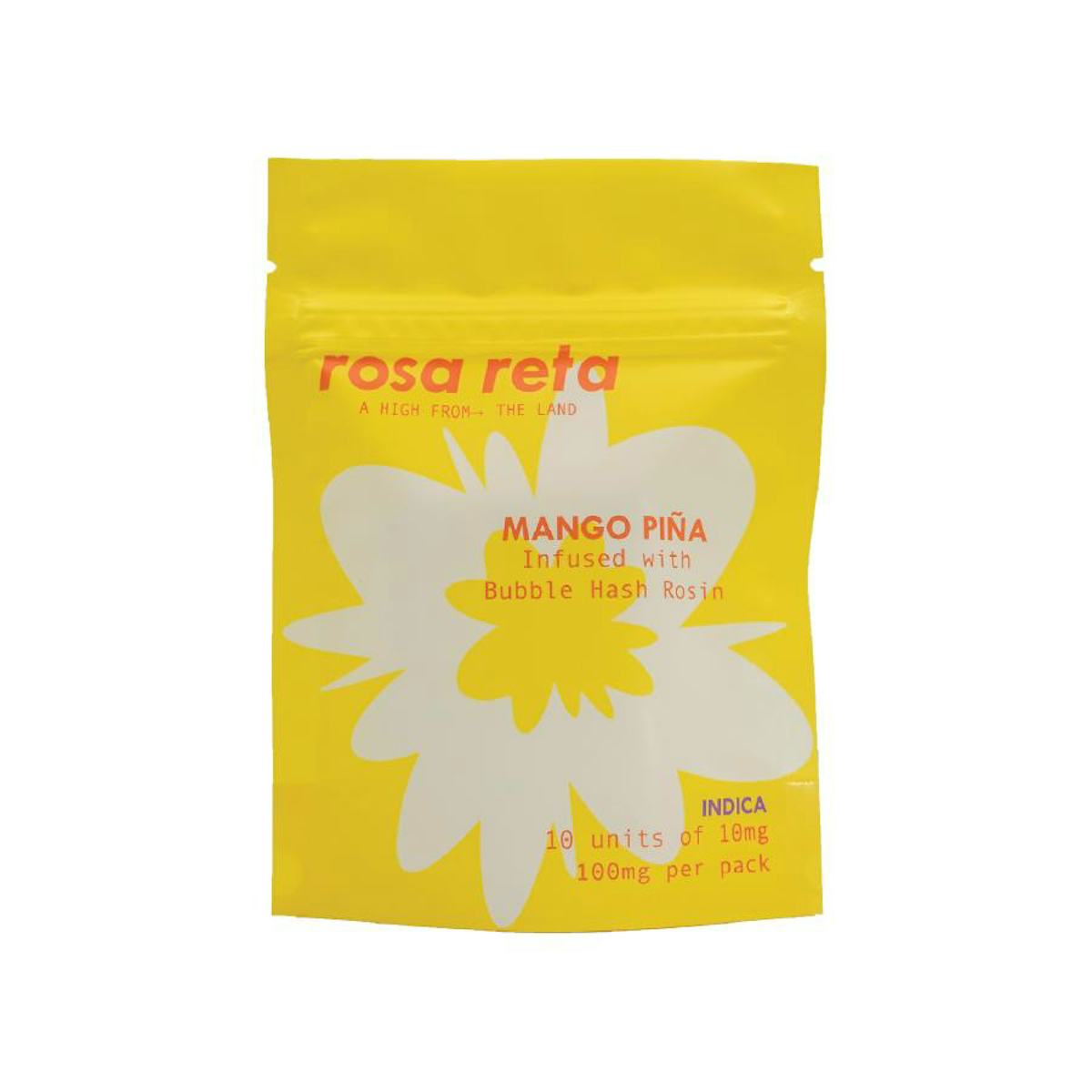 Rosa Reta | Gummy | 10pk | 100mg | Bubble Hash Rosin Mango Pina