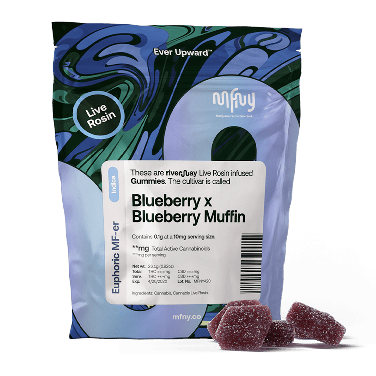 MFNY | Gummy | 10pk | 100mg | Live Rosin Blueberry x Blueberry Muffin