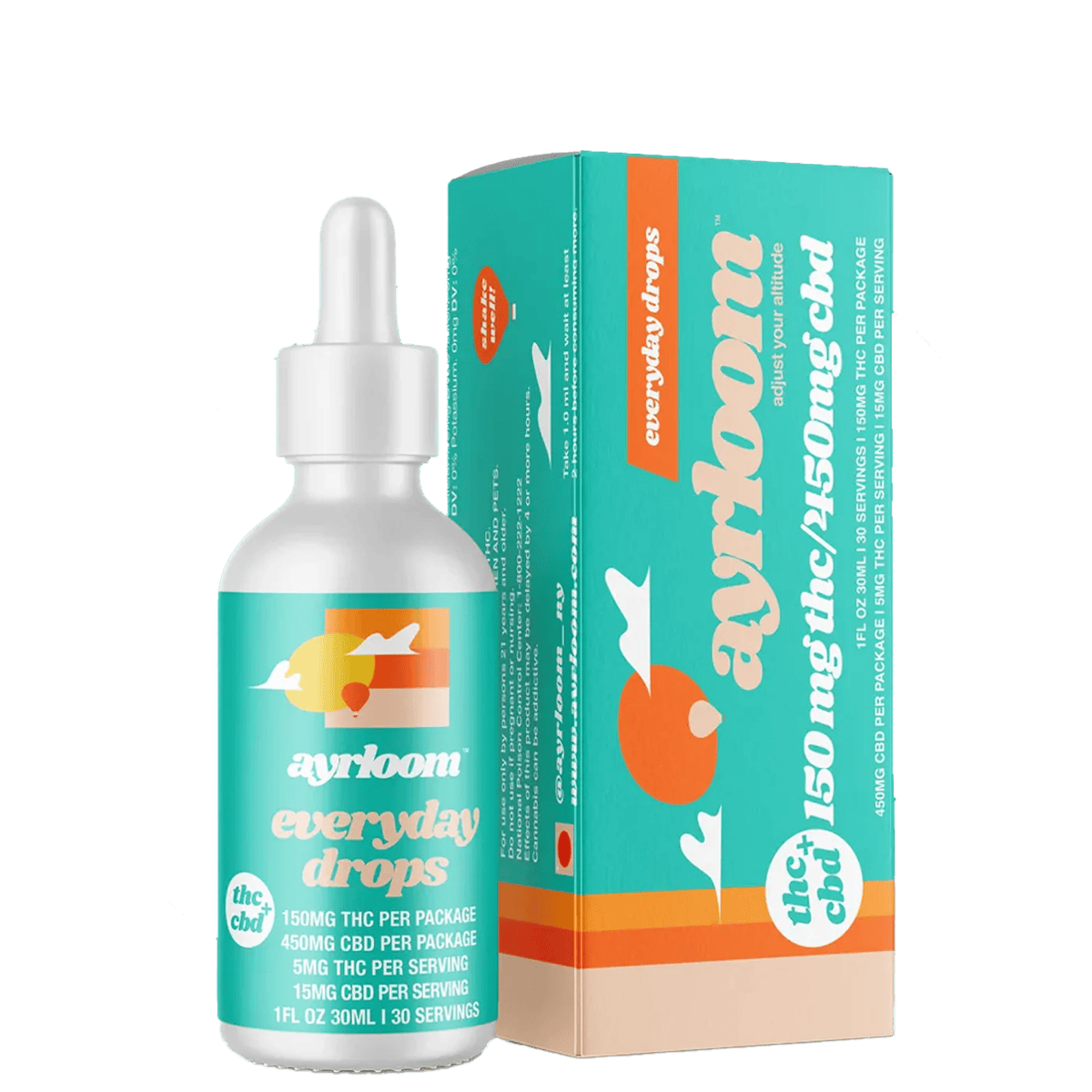 Ayrloom | Tincture | 150mg THC 450mg CBD | Everyday Drops