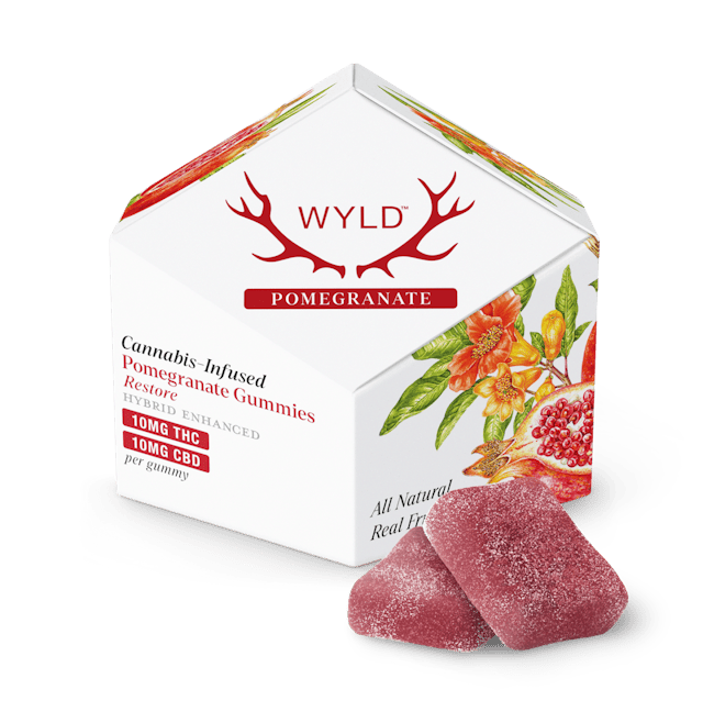 WYLD | Gummy | 10pk | 100mg | Restore Pomegranate 1:1 (THC:CBD)