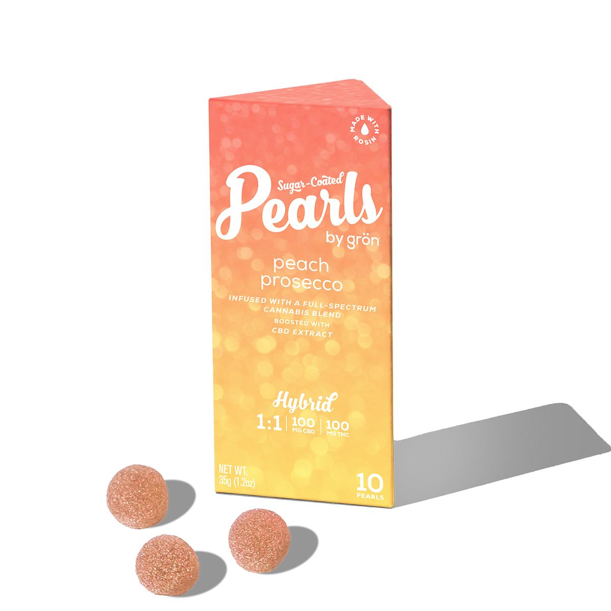 Gron | Gummy | 10pk | 100mg | 1:1 | Pearls Peach Prosecco