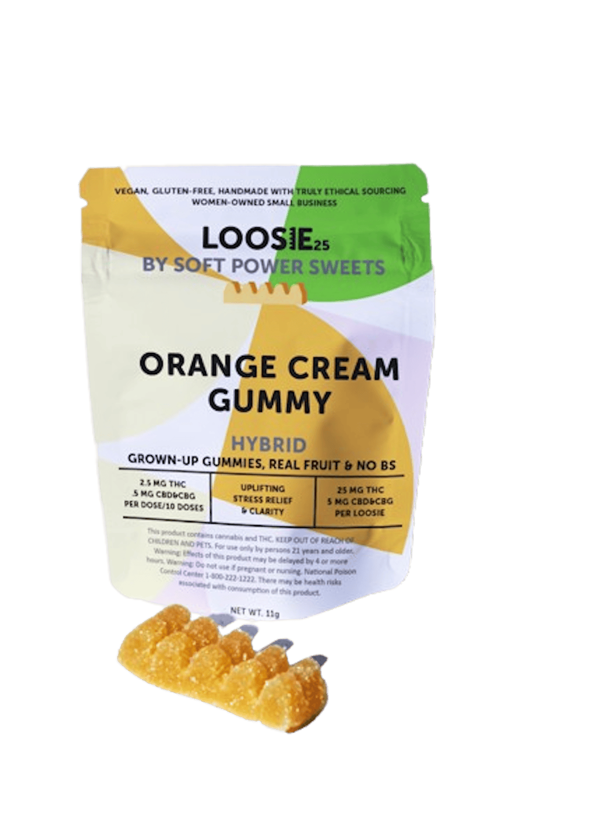 Soft Power Sweets | Gummy | 1pk | 25mg | Loosie Orange Cream