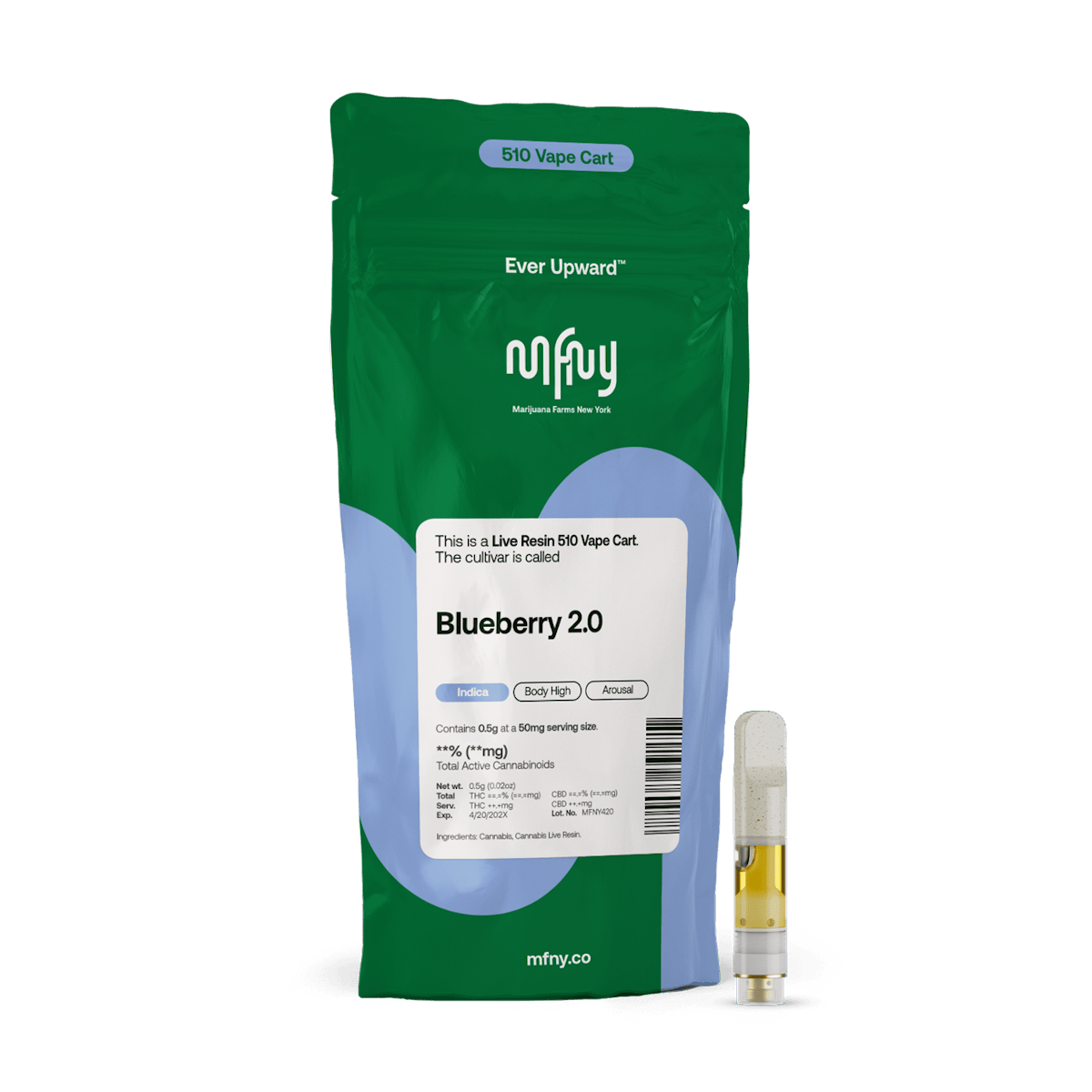 MFNY | Vape | .5g Cart | Live Resin Blueberry 2.0