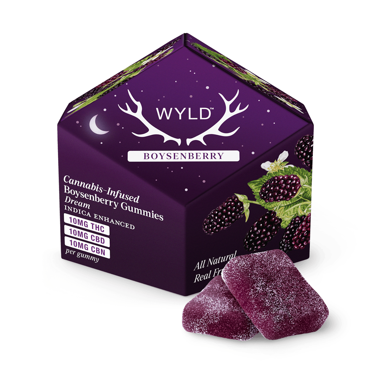WYLD | Gummy | 10pk | 100mg | Dream Boysenberry 1:1:1 (THC:CBD:CBN)