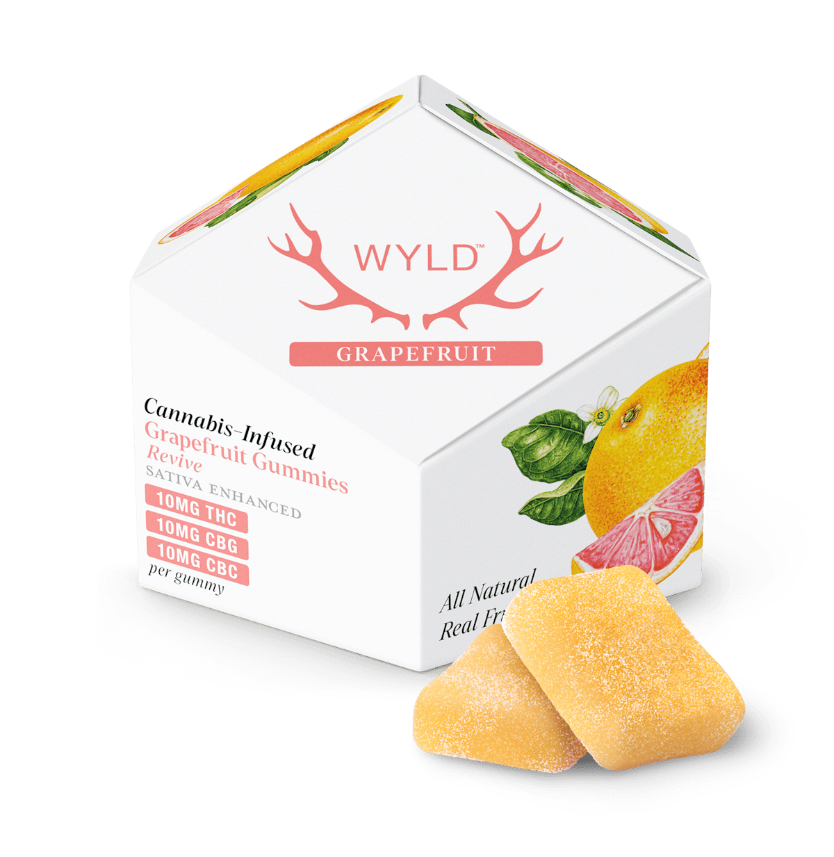 WYLD | Gummy | 10pk | 100mg | Revive Grapefruit 1:1:1 (THC:CBG:CBC)