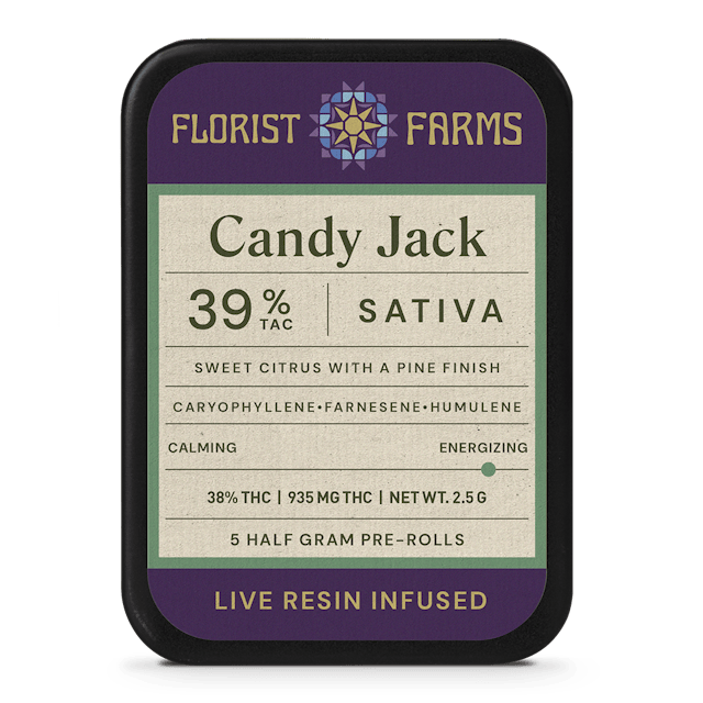Florist Farms | Preroll | 5pk | 2.5g | Live Resin Infused Candy Jack