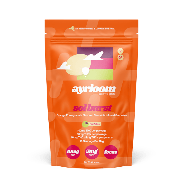 Ayrloom | Gummy | 10pk | 100mg | 2:1 (THC:THCV) | FOCUS Sol Burst