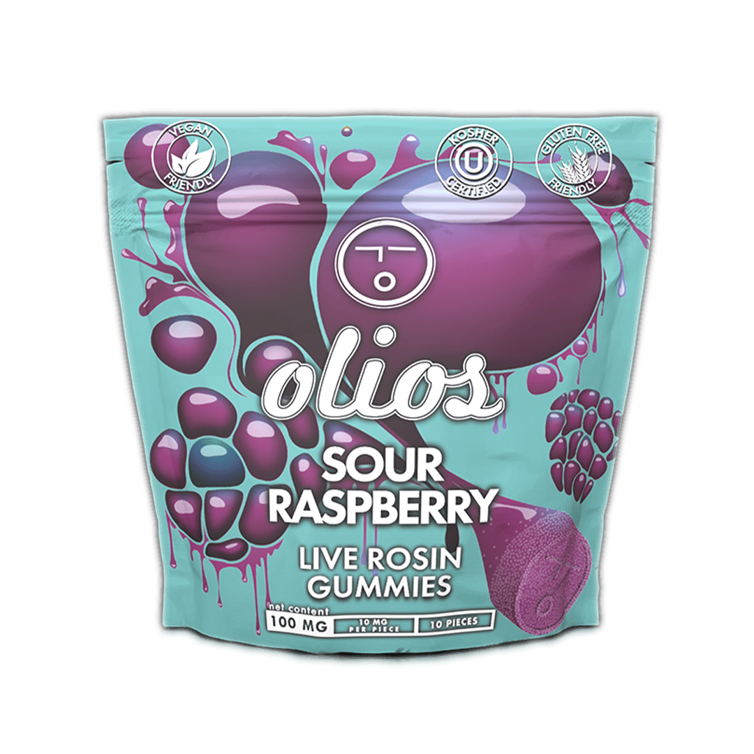 Olio | Gummy | 100mg | Live Rosin Sour Raspberry